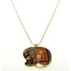 Brown Elephant Pendant Necklace with Magnifier Reading Lens