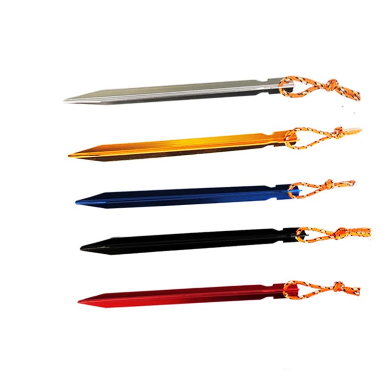 WOONEKY 10pcs Tent Pegs Aluminum V-Shape Stakes Snow Tent Stakes