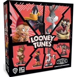 CMON Looney Tunes Mayhem Board Game | Strategy Game Based on The Hit TV Series | Team-Based Combat Game for Adults and Kids | Ages 10+ | 2-4 Players | Average Playtime 30 Minutes | Made by CMON