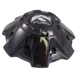 Fuel Wheels Black Gloss Center Cap with Black Rivets (Qty 1) # 1001-63GBR with Screws