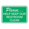 Please Help Keep Our Restroom Clean Wall Door Sign -