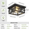Asnxcju Modern Outdoor Ceiling Light Fixtures, 2-Light Black Flush Mount