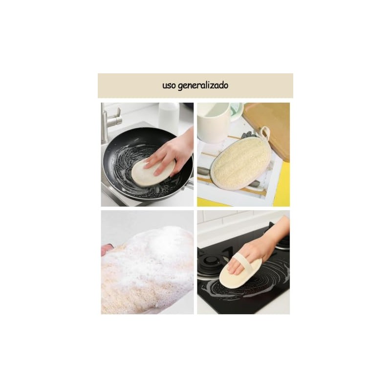 Estropajo Para Cuerpo, 6 Unidades de Esponja de Baño Natural,