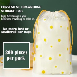 Paquete de 200 cubrebocas desechables impermeables para la ducha y el tinte para el cabello, tapones de plástico transparente con elástico suave, tall