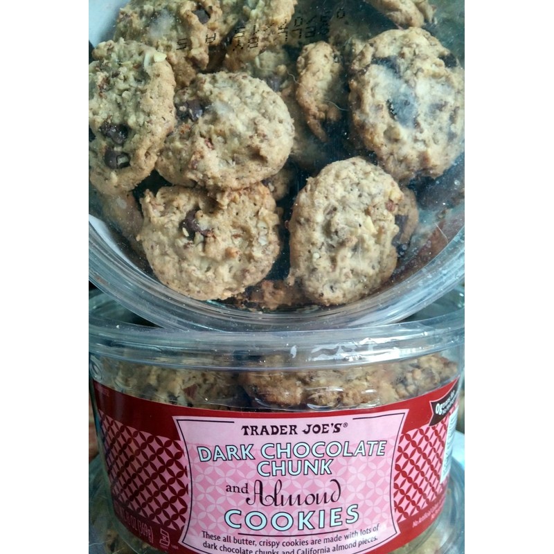 2 packages Trader Joe's Dark Chocolate Chunk & Almond Cookies