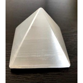 CRYSTALMIRACLE 98 Grams Selenite Pyramid Crystal Healing Reiki Home Office Gift feng Shui Positive Energy Metaphysical Gemstone Psychic vaastu Bagua Meditation Spiritual