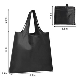 Tandoler Washable Large Foldable Shopping Bag, Waterproof Reusable Grocery Bag Holder,for Shopping Reusable Tote Bags Large 50LBS,Tote Bags Nylon Bags(Black)