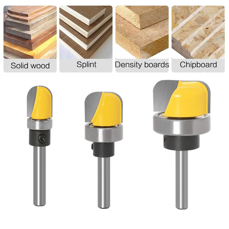 TOTOWOOD Dish Carving Router Bits,3Pcs 1/4 Inch Shank Bowl and