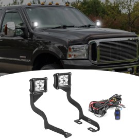 DYSO For 99-07 F250 F350 Super Duty 40W Ditch Light Pods w/ Mounts Brackets & Wiring