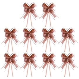 PATIKIL Large Gift Bow 28x8 Inch, 10 Pack Pull Bows for Gift Wrapping Present Wedding Valentine's Day Christmas Basket Decoration, Brown