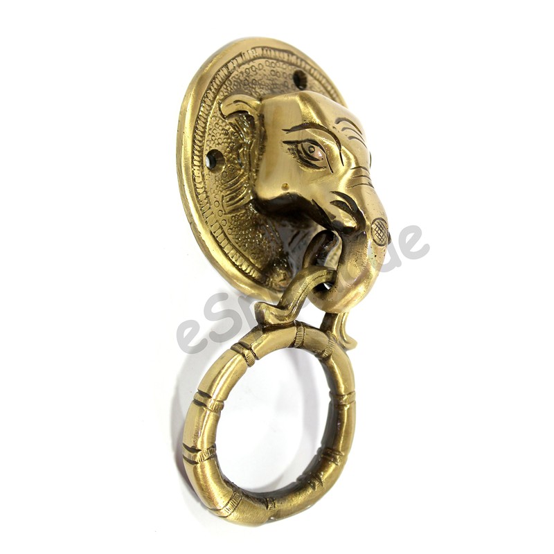 eSplanade Horse Rabbit Reindeer Elephant Brass Door Knockers Elephant Golden