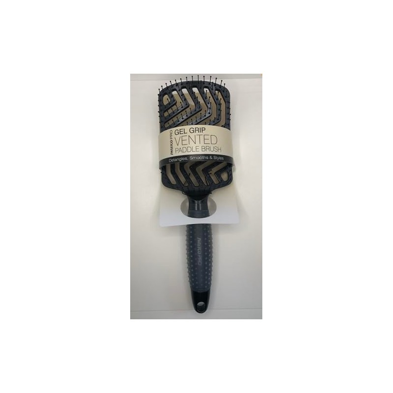 Swissco Pro Gel Grip Vented Hair Brush Gloss (Black Gloss)