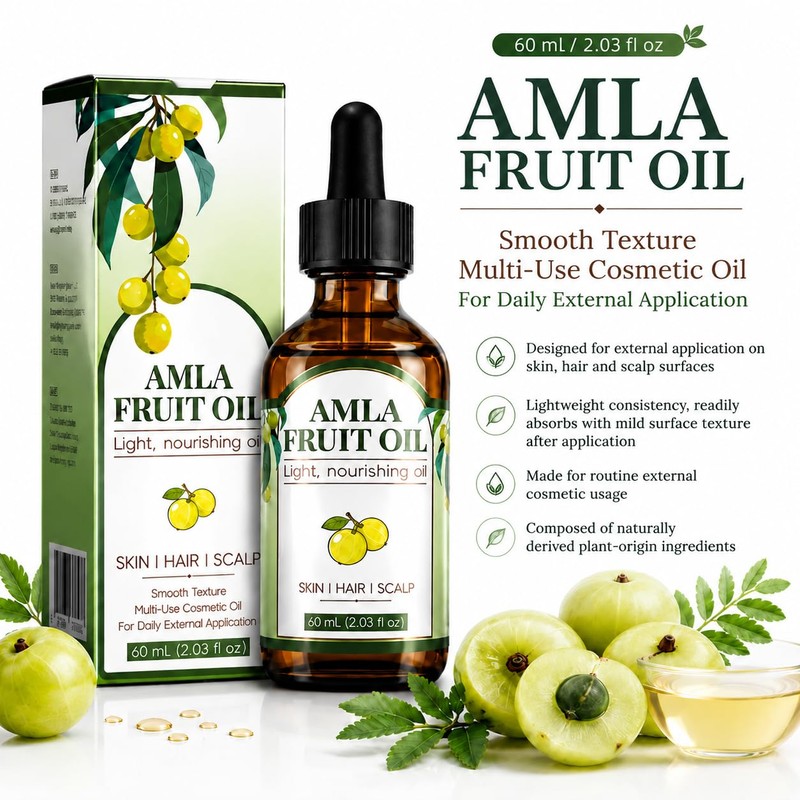 Amla Fruit Oil, Plant‑Derived Multi‑Purpose Nourishing Beauty Oil, Lightweight &