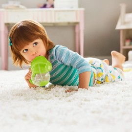 Munchkin Any Angle Weighted Straw Trainer Cup with Click Lock Lid, 7 Ounce, Green