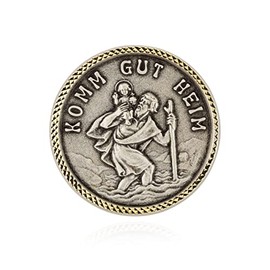 NKlaus 11421 Magnetic Car Plaque 3D Christopher Komm gut Heim 3 cm Patron Saint Diamond Cut