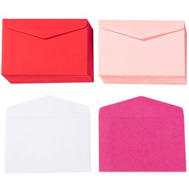 120 Pack Mini Envelopes Pink Small Envelopes Tiny Pockets with Gummed Flap for Valentine's Day Business Cards Small Gift Cards, 4.13"×2.76",(4 Colors, 30 for Each Color)