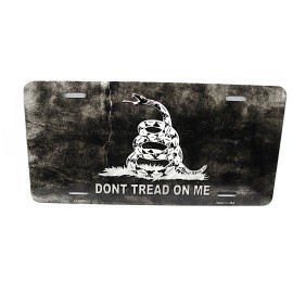 DIGIART INTERNATIONAL DON'T TREAD ON ME THE GADSDEN FLAG METAL CAR LICENSE PLATE.
