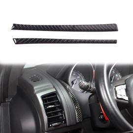 Daeiclru Real Carbon Fiber Car Dashboard Panel Decorative Sticker Compatible with Jaguar F-Type 2013-2022, Console Side Dash Board Panel Trim Strip Sticker Accessories (Black)