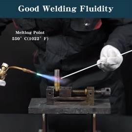 20 Sticks Aluminum Brazing Rods 1/16",14" Length Aluminum Welding Rods for Ppropane Torch，Low Temperature 550℃/1022℉ Welding Wire with Flux Core for Aluminum Repair