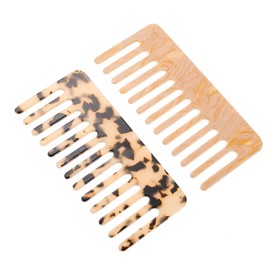 Baluue 2pcs Anti-static Hairdressing Combs for Women Creative Marble and Leopard Print Design Comfortable Grip for Home and Salon Use for Daily Styling and Grooming