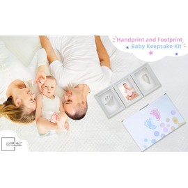 Baby Hand and Footprint Kit, baby Footprint Kit, baby Handprint Kit, footprint, handprint, Baby Imprint Kits, NewBorn Baby Gifts, Nursery Picture Frame, Shower Gifts, MilkyWhite, HG and J