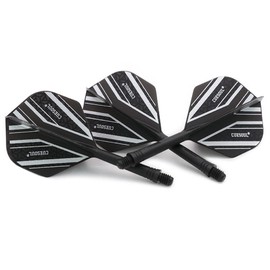 CUESOUL AK5 Integrated Flight Standard Shape Flight Black Base Color + Silver Black Pattern, Set of 3 (CSAK-51X-6)