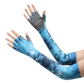 aifitbre Men's Fishing Gloves, UV Protection Sun Gloves UPF 50+ Lightweight Quick-Dry and Breathable Perfect for Fishing, Kayaking, Blue