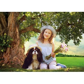 BINQOO Spring Tree Backdrop 7x5ft Spring Nature Green Grassland Photo Background Picnic Kids Adults Outdoor Travel Portraits Studio Props