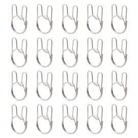 Hanger Clips, Stainless Steel Windproof Hooks,JruiZhp 20Pcs Coat Hooks Metal Windproof Rings for Clothes Hangers, Buckle Positioning Double Loop Clothes Rail Hooks,Towel Hooks