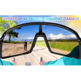 Zhenghebuy Cycling Glasses,Sports Sunglasses,Cycling Sunglasses for Men Women,Sun Glasses UV400 Protection for Ski Goggles,Bicycle,Motorbike(blue)