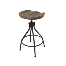 HomePop Maurice Backless Adjustable Stool, Charcoal
