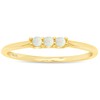 AFFY Three Stone Ring, 1.5MM Round Cut Created Opal Dainty