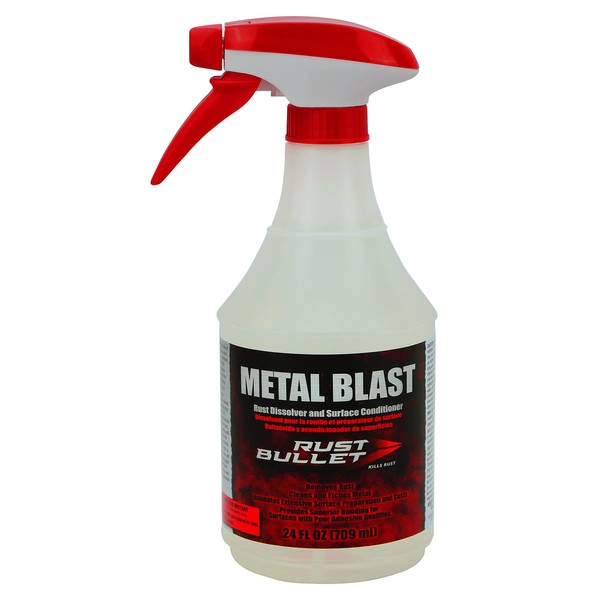 RUST BULLET - Metal Blast Rust Remover - Rust Treatment, Metal Cleaner and Conditioner - Removes Rust, Grease, and Contaminates For a Superior Bond - 24 oz Spray