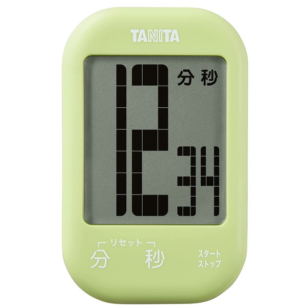 Tanita TD-413-GR Kitchen Study Study Timer with Magnet, Digital Timer 100 Minute Meter, Large Display, Avocado Green
