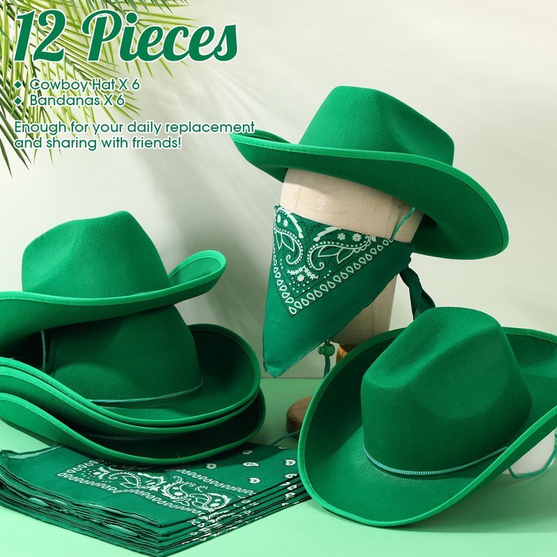 Coume 6 Sets Adult Cowboy Hat for Women and Men