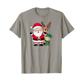 Santa Claus Reindeer Elf Holiday Christmas T-Shirt