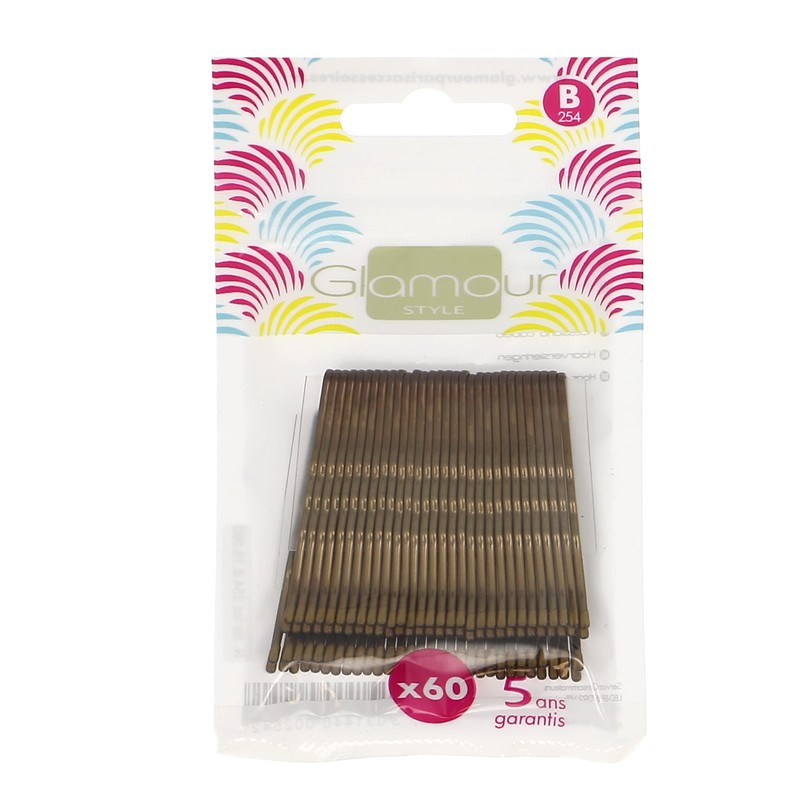 Glamour Style Hair Pins, Bronze, Pack of 60