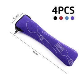 4 Pieces Cutlery Bag, Camping Cutlery Storage Bag, Fork Spoon Chopsticks Organizer, Stainless Steel Cutlery Packaging Bag, Travel Cutlery Bag, Portable Cutlery Bag