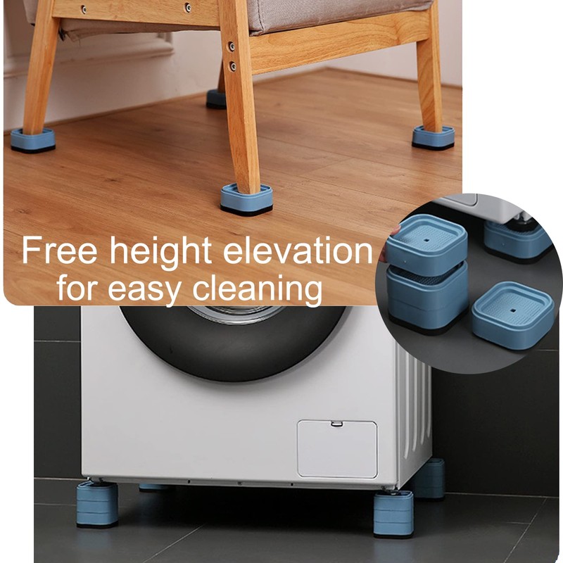 Anti-vibration feet in the washing machine square