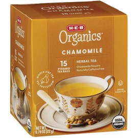 HEB H-E-B Organics Chamomile Herbal Tea - 15 Pyramid Bags (Pack of 2)