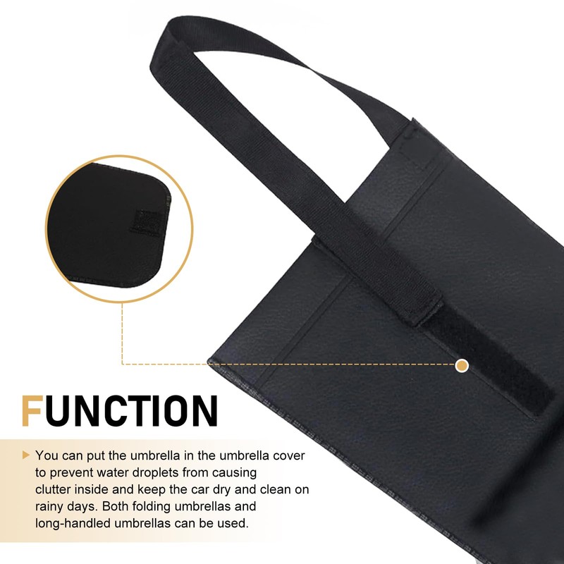 Zigeiya Car Umbrella Storage Bag, Waterproof Faux Leather Organizer with