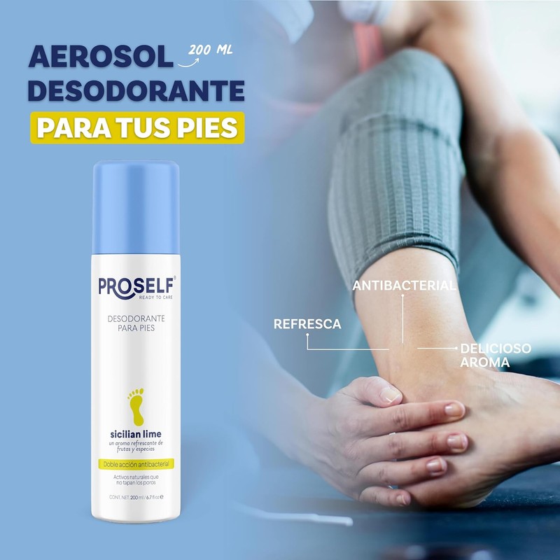 Duopack Desodorante Para Pies Proself, Previene formación bacterial, 200 ml