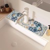 Oriental Blue Turkish Carpet Pattern Sink Faucet Absorbing Mat Sink
