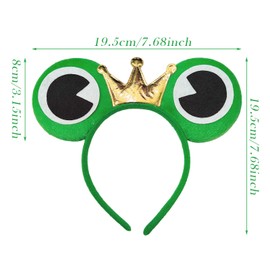 EUPSIIU EUPSIIU 2 Stück Haarreif Froschkönig, Märchen Kopfschmuck, Froschkostüm, Haarreifen Froschkönig Haarreif mit Froschaugen und Krone, für Kinder & Erwachsene Partys Cosplay Kostüm