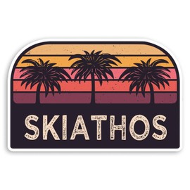 2 x 10cm Rustic Skiathos Greece Vinyl Stickers - Travel Luggage Sticker #31628 (10cm Wide)
