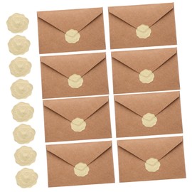 CAXUSD 1set Vintage Decorative Invitation Envelopes Retro Kraft Envelopes Heart Stickers for Weddings Showers Birthdays and Corporate Events