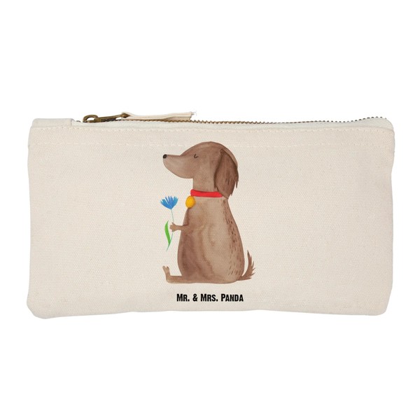Mr. & Mrs. Panda Make Up Bag Dog Flower, White,