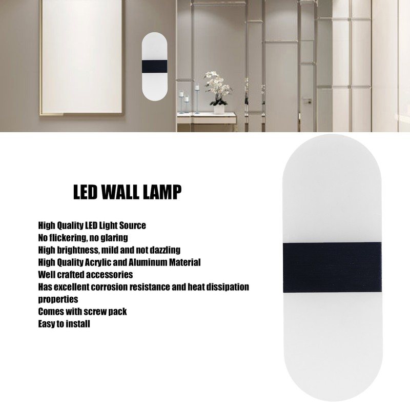 LED Wall Light Acrylic 360° Up Down 6W Warm Modern