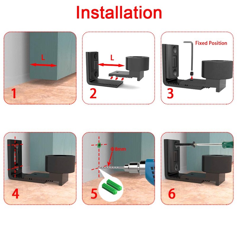 CCJH Sliding Door Floor Guide Adjustable Floor Roller Guide Sliding