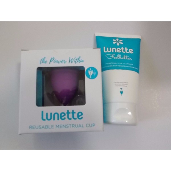 Lunette Cynthia Model 1 Menstrual Cup & Cleanser Pack ( Purple ) Finland Made